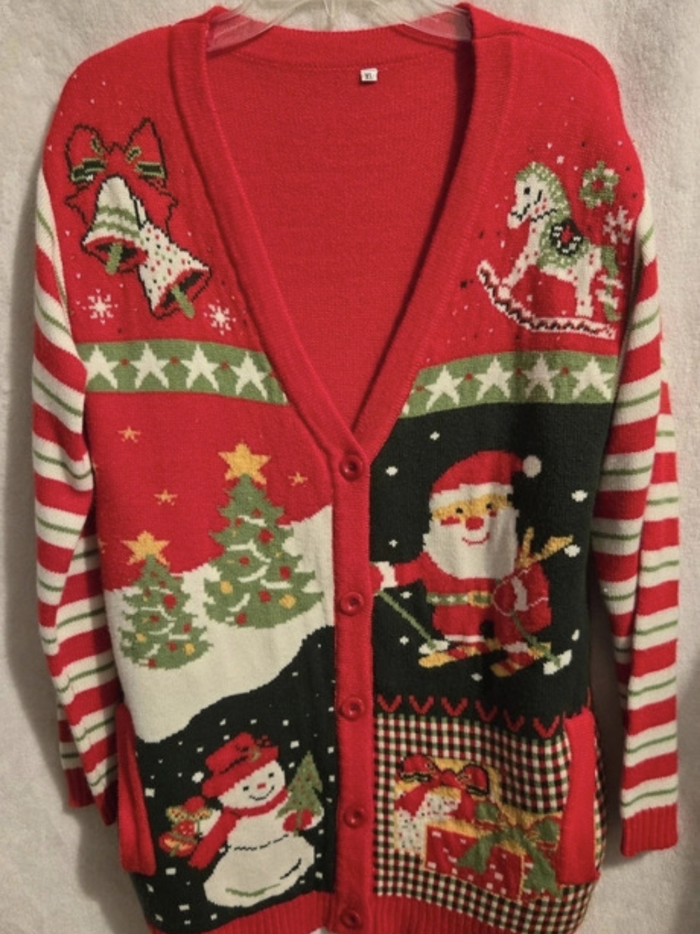Ugly Christmas Sweater Cardigan Size XL
